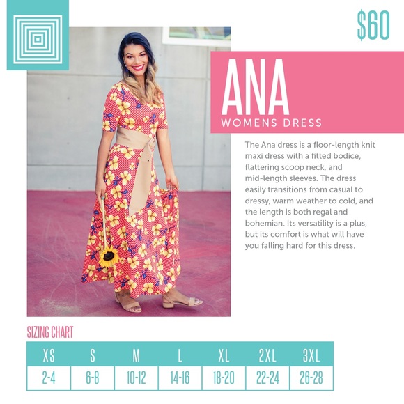 (XS) Vintage LuLaRoe Ana Maxi Dress - Picture 4 of 6